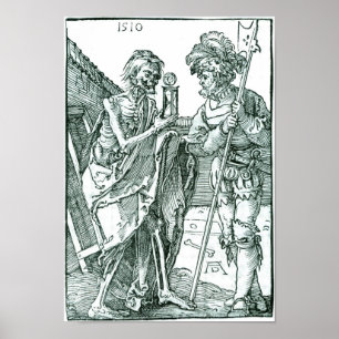 Affiche Albrecht Dürer - la mort et le Landsknecht