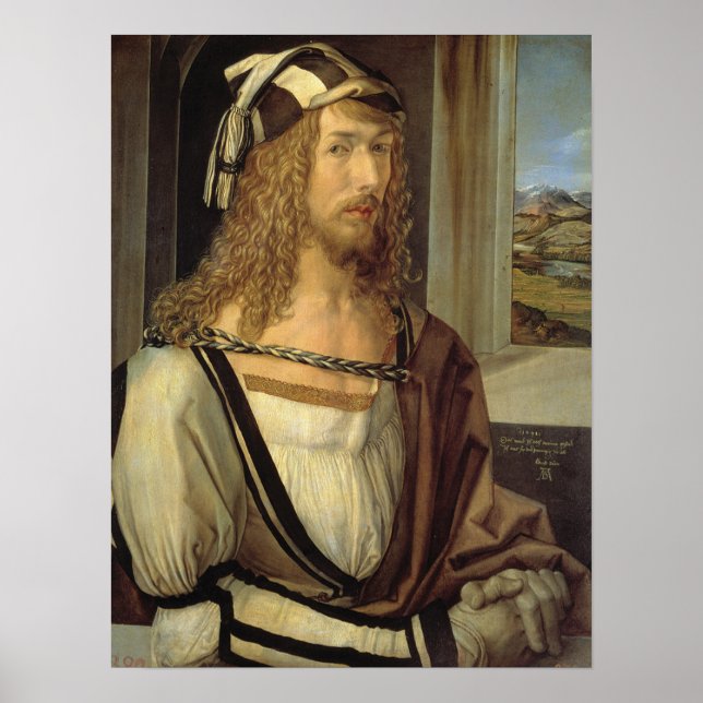 Affiche Albrecht Dürer Self Portrait (1498) (Devant)