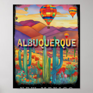 Affiche Albuquerque Nouveau-Mexique Nm Oasis du désert Sd3