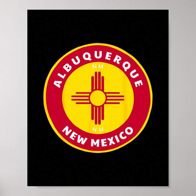 Affiche Albuquerque Nouveau-Mexique Nm Zia Drapeau Fierté  (Devant)