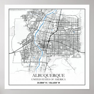 Affiche Albuquerque Nouveau-Mexique Texas USA Travel City 