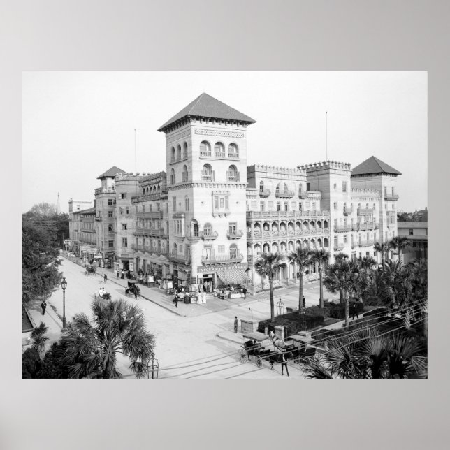 Affiche Alcazar Hotel, St Augustine, Floride, 1903 (Devant)