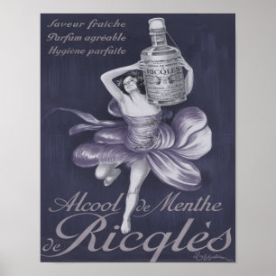 Affiche Alcool de menthe de Ricqlès 1924