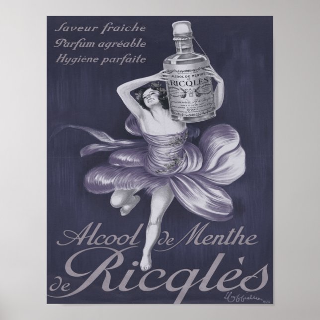 Affiche Alcool de menthe de Ricqlès 1924 (Devant)