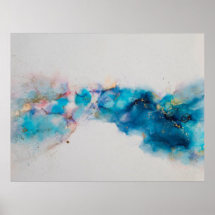 Affiche Alcool Enk Art. Peinture Abstraite. Alcool Ink ba