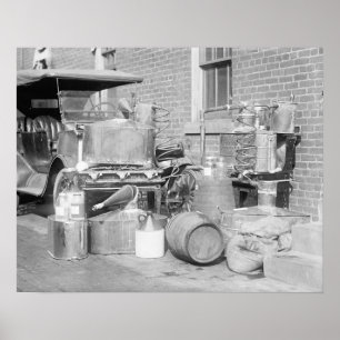 Affiche Alcool illégal confisqué toujours, 1922