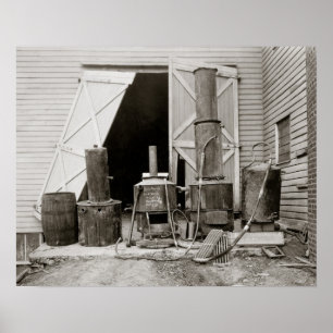 Affiche Alcool illégal saisi toujours par Police, 1926.