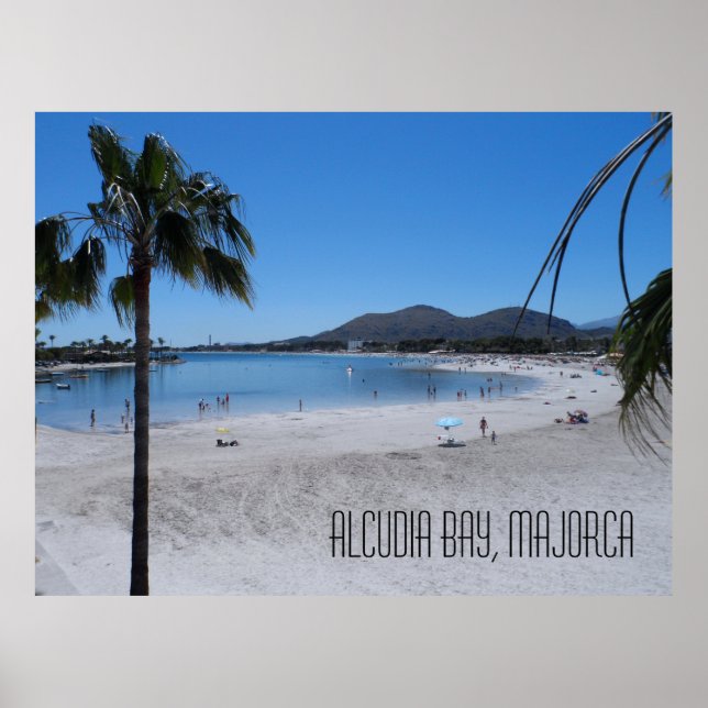 Affiche Alcudia Beach and Bay Paysage Majorque Espagne (Devant)