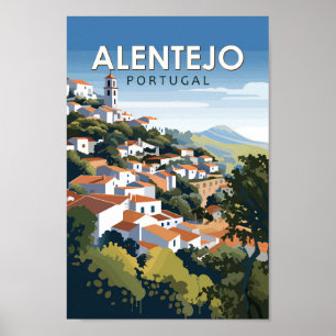 Affiche Alentejo Portugal Travel Art Vintage