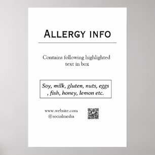 Affiche Alerte d'allergie alimentaire ajouter le nom des a