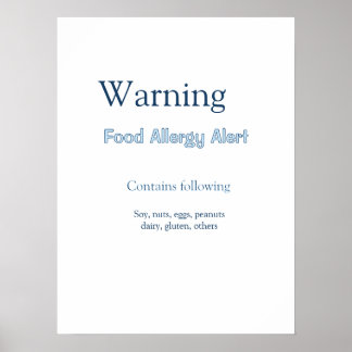 Affiche Alerte d'allergie alimentaire ajouter le nom du te