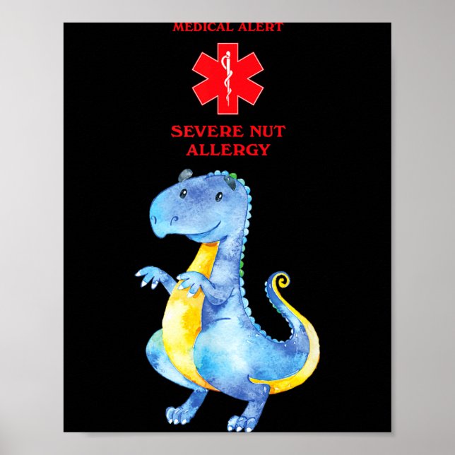 Affiche Alerte Médicale Conscience Grave Allergie aux Noix (Devant)