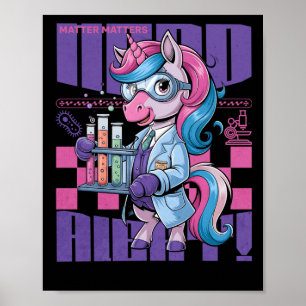 Affiche Alerte nerd - S - Sticker scientifique Unicorn mig