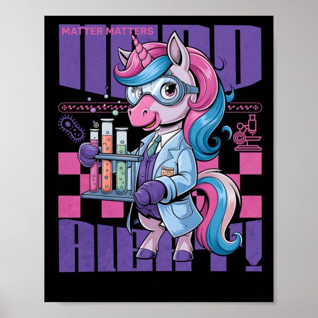 Affiche Alerte nerd - S - Sticker scientifique Unicorn mig (Devant)