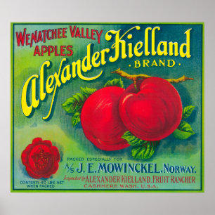 Affiche Alexander Kielland Apple Étiquette - Cashmere, WA