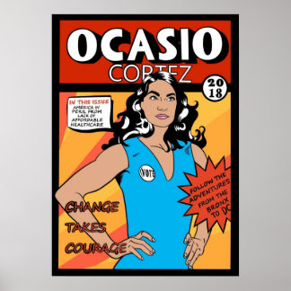 Affiche Alexandria Ocasio Cortez Bande dessinée