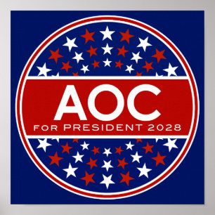 Affiche Alexandria Ocasio-Cortez présidente 2028