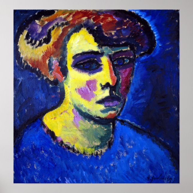 Affiche Alexej von Jawlensky Frauenkopf (Chef d'une femme) (Devant)