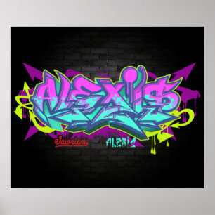 Affiche Alexis nommé dans le graffiti