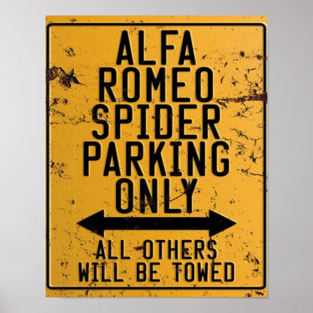 Affiche Alfa Romeo Spider Parking Only (Devant)