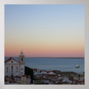 Affiche Alfama Sunset Lisbon Portugal Photo