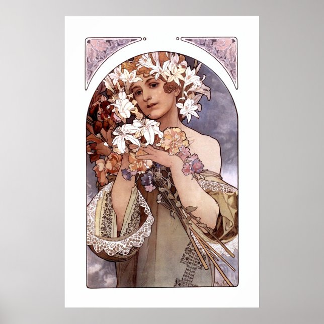 Affiche Alfons Mucha: Flower (Devant)