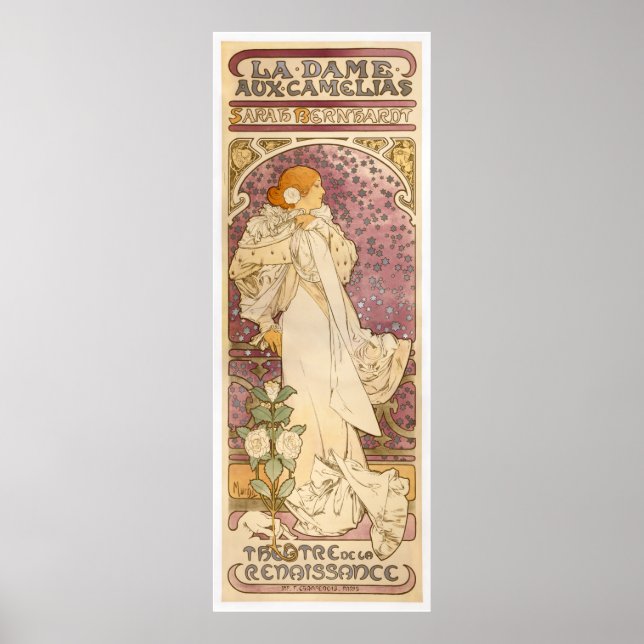 Affiche Alfons Mucha La Dame aux Camlias Sarah Bernhardt (Devant)