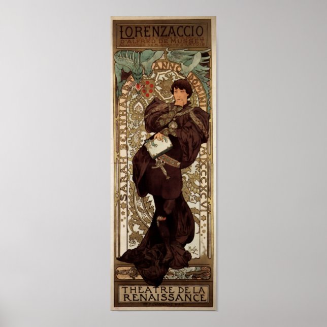 Affiche Alfons Mucha Lorenzaccio (Devant)