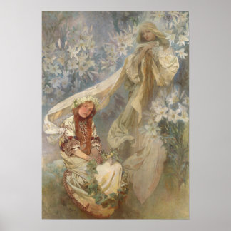 Affiche Alfons Mucha - Madonna des Lilies 1905