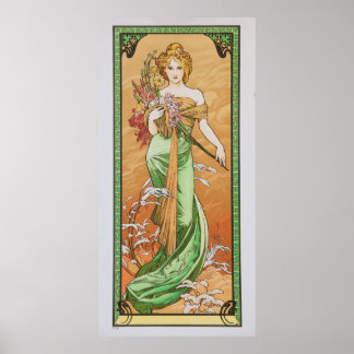 Affiche Alfons Mucha - Printemps 1900