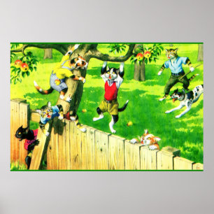 Affiche Alfred Mainzer chats escalade un pommier