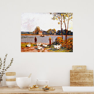 Affiche Alfred Sisley art: By The River Loing,