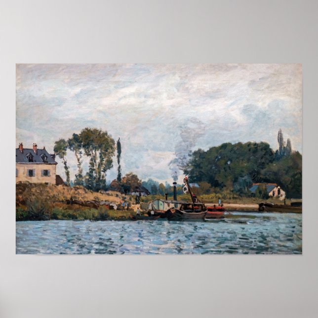 Affiche Alfred Sisley - Bateaux à l'écluse à Bougival (Devant)