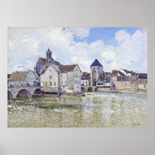 Affiche Alfred Sisley Bâtiments et ponts avec l'eau