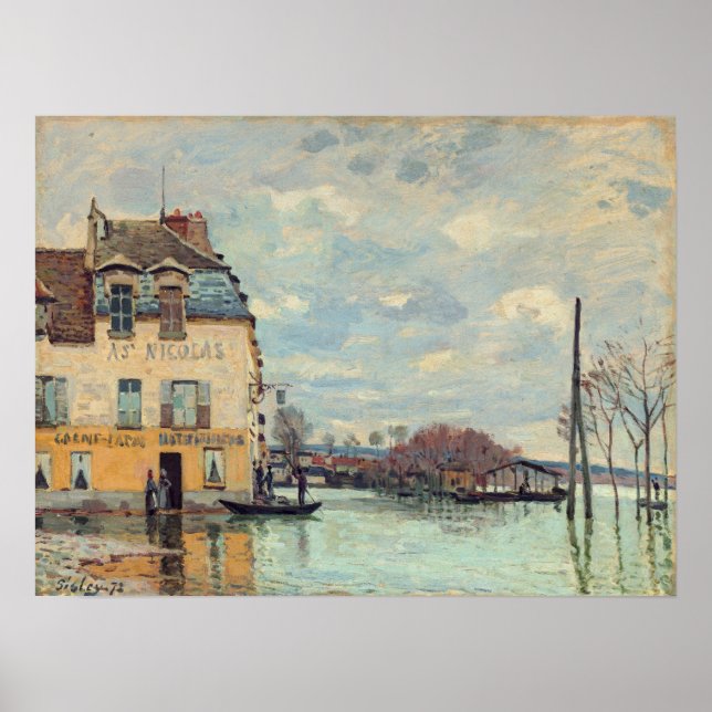 Affiche Alfred Sisley - Inondation à Port-Marly 1872 (Devant)