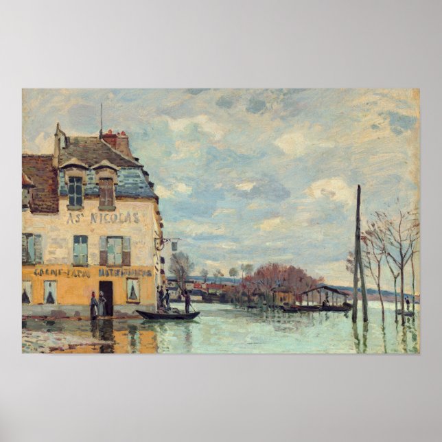 Affiche Alfred Sisley - Inondation à Port-Marly 1872 (Devant)