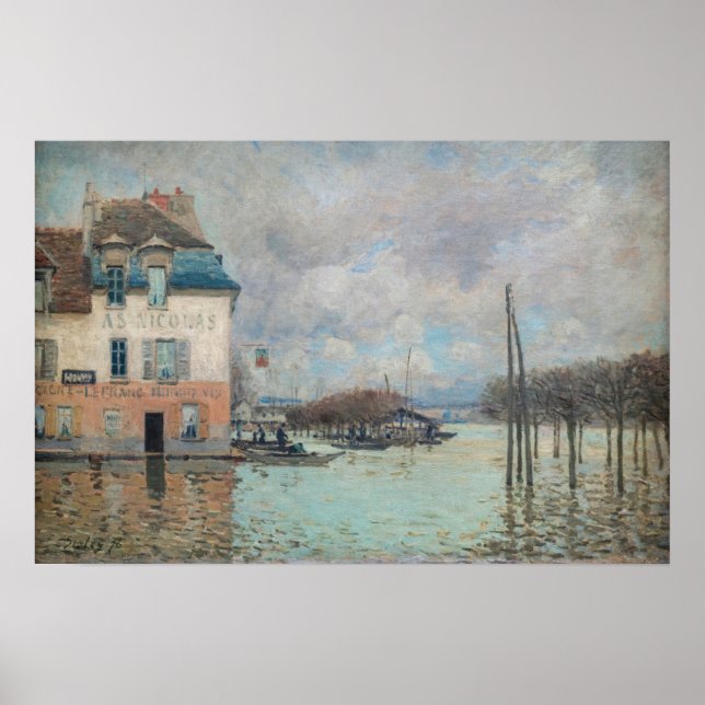 Affiche Alfred Sisley - Inondation à Port-Marly 1876 (Devant)