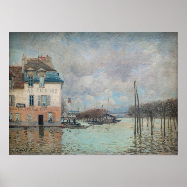 Affiche Alfred Sisley - Inondation à Port-Marly 1876 (Devant)