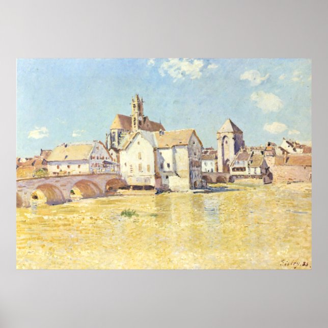 Affiche Alfred Sisley Le pont à Moret le matin (Devant)