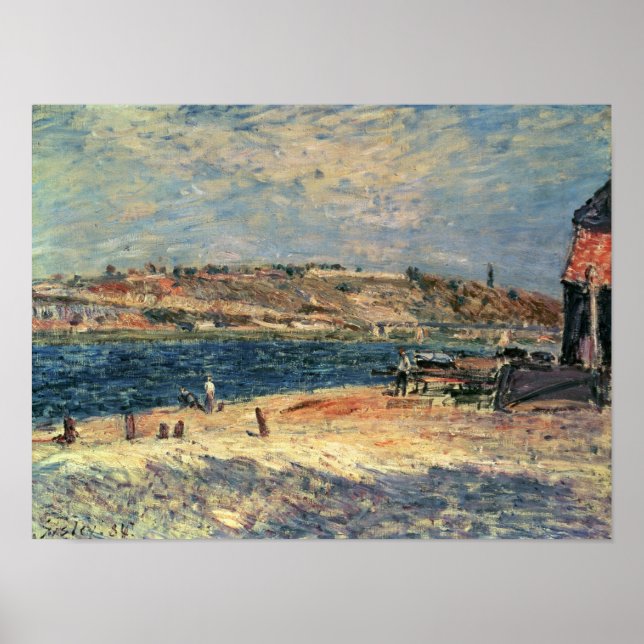 Affiche Alfred Sisley | Les berges de la rivière à Saint-M (Devant)