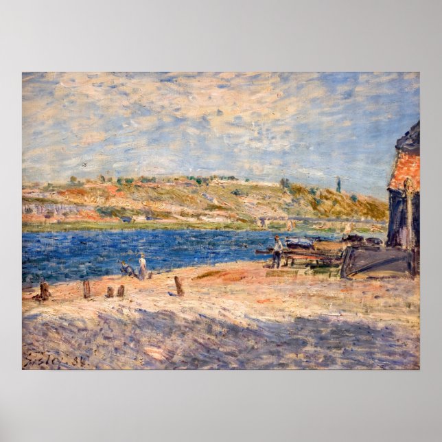 Affiche Alfred Sisley - Les berges de la rivière à Saint-M (Devant)