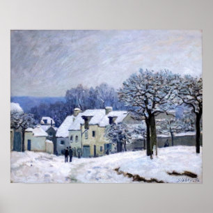 Affiche Alfred Sisley - Place Chenil à Marly, Effet de nei
