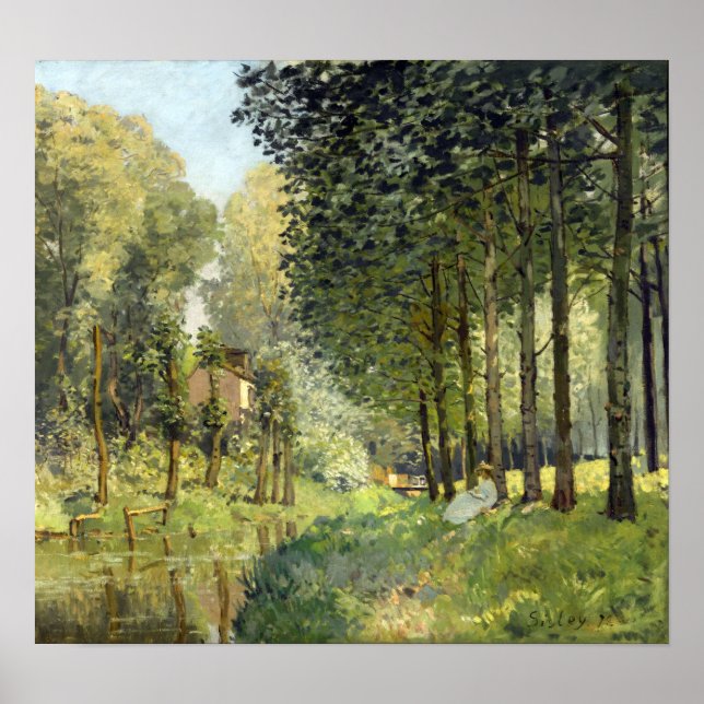 Affiche Alfred Sisley Repose le long du ruisseau (Devant)