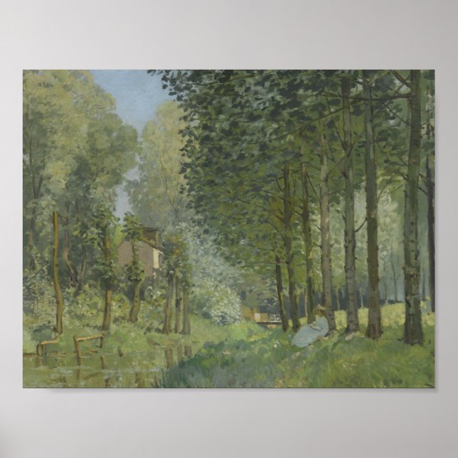 Affiche Alfred Sisley - Reposez le long du ruisseau (Devant)