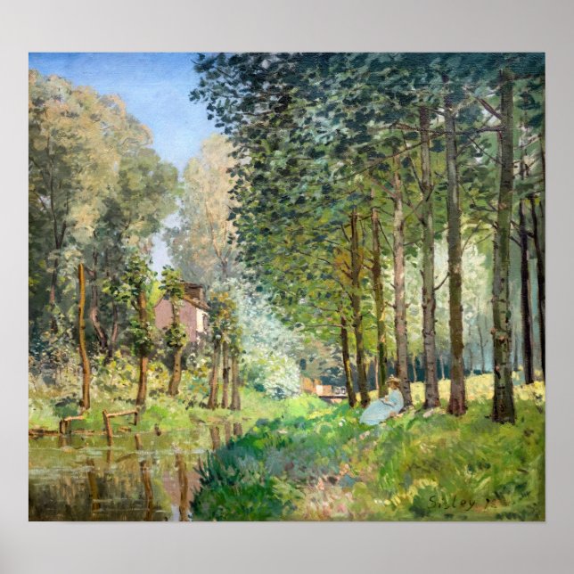Affiche Alfred Sisley - Reposez le long du ruisseau (Devant)