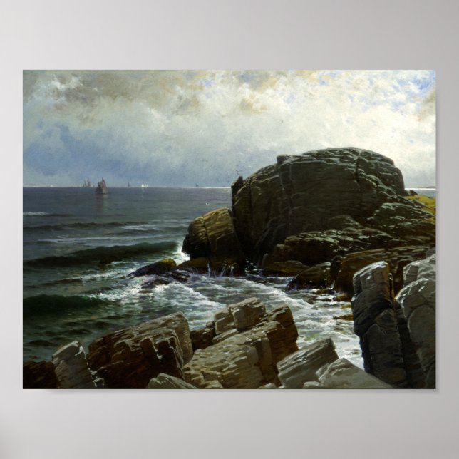 Affiche Alfred Thompson Bricher - Castle Rock, Marblehead (Devant)