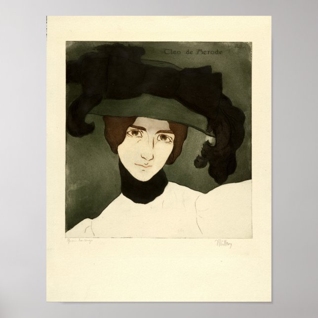 Affiche Alfredo Müller, Portrait Cléo de Mérode 1900 (Devant)