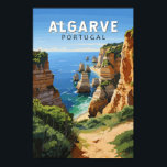 Affiche Algarve Portugal Travel Art Vintage<br><div class="desc">Design d'art vectoriel de l'Algarve. L'Algarve, la région la plus méridionale du Portugal, est connue pour ses plages de l'Atlantique et ses stations de golf.</div>