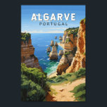 Affiche Algarve Portugal Travel Art Vintage<br><div class="desc">Design d'art vectoriel de l'Algarve. L'Algarve,  la région la plus méridionale du Portugal,  est connue pour ses plages de l'Atlantique et ses stations de golf.</div>
