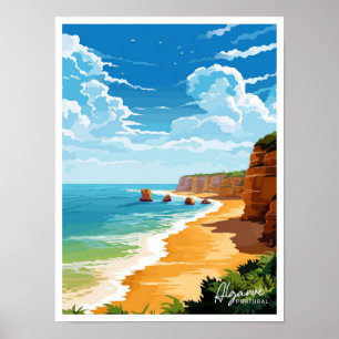 Affiche Algarve Portugal Voyage illustration Vintage